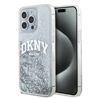 Etui DKNY Liquid Glitter Big Logo na iPhone 15 Pro Max - białe_0
