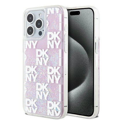 Etui DKNY Liquid Glitter Multilogo na iPhone 15 Pro Max - różowe_0
