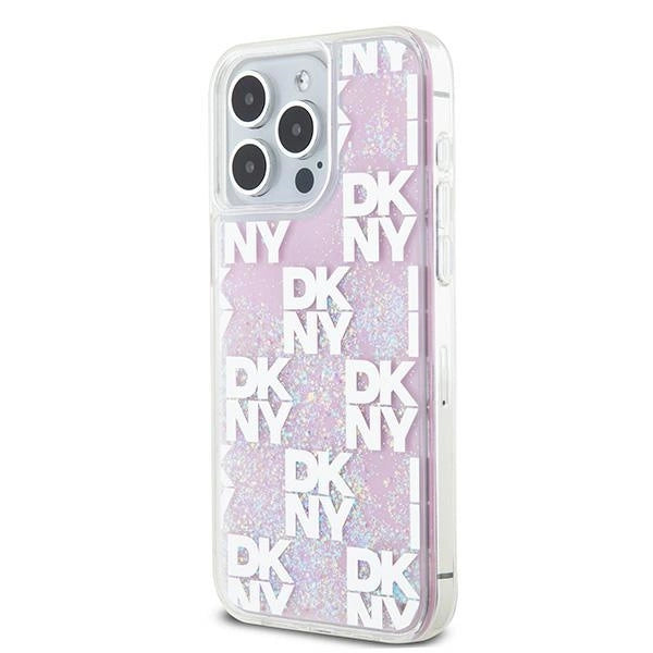 Etui DKNY Liquid Glitter Multilogo na iPhone 15 Pro Max - różowe_1