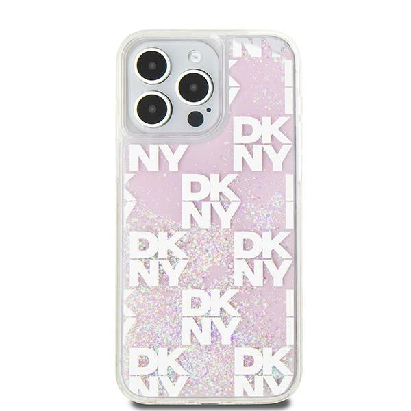 Etui DKNY Liquid Glitter Multilogo na iPhone 15 Pro Max - różowe_2