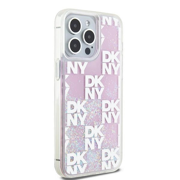 Etui DKNY Liquid Glitter Multilogo na iPhone 15 Pro Max - różowe_3