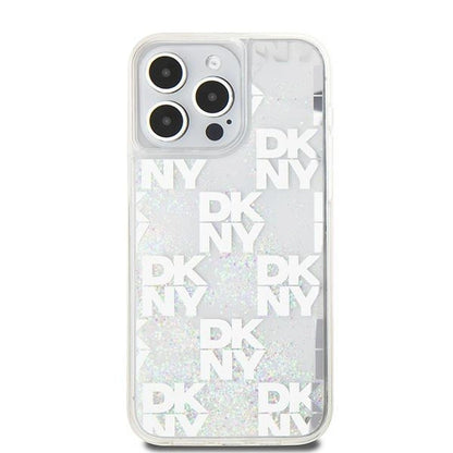 DKNY Liquid Glitter Multilogo case for iPhone 15 Pro Max - white_2