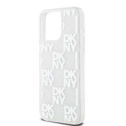 DKNY Liquid Glitter Multilogo case for iPhone 15 Pro Max - white_5