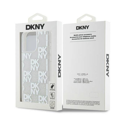 DKNY Liquid Glitter Multilogo case for iPhone 15 Pro Max - white_7