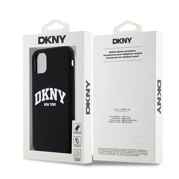 Etui DKNY Liquid Silicone White Printed Logo MagSafe na iPhone 11 / Xr - czarne_3