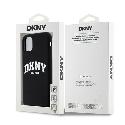 Etui DKNY Liquid Silicone White Printed Logo MagSafe na iPhone 11 / Xr - czarne_3
