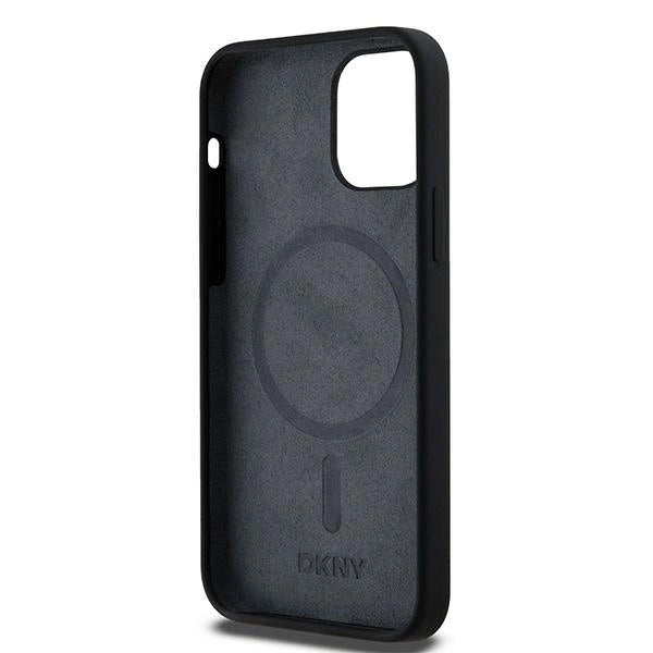 DKNY Liquid Silicone White Printed Logo MagSafe Case for iPhone 12/12 Pro - Black_2