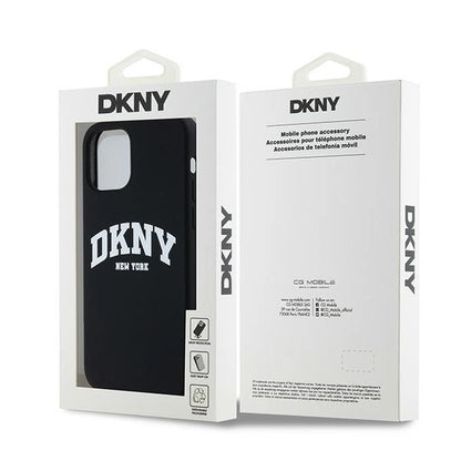 DKNY Liquid Silicone White Printed Logo MagSafe Case for iPhone 12/12 Pro - Black_3