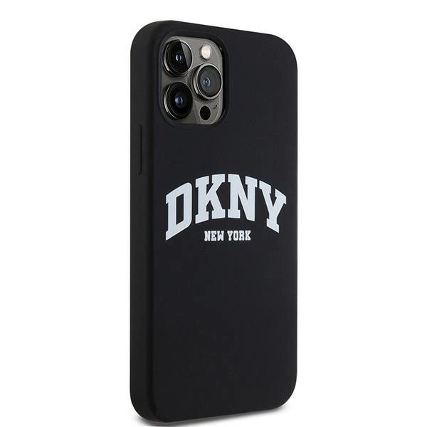 DKNY Liquid Silicone White Printed Logo MagSafe Case for iPhone 12/12 Pro - Black_4