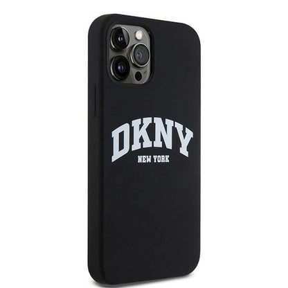 DKNY Liquid Silicone White Printed Logo MagSafe Case for iPhone 12/12 Pro - Black_4