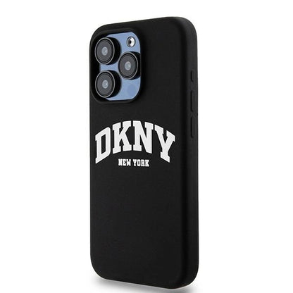 DKNY Liquid Silicone White Printed Logo MagSafe Case for iPhone 13 Pro / 13 - Black_1