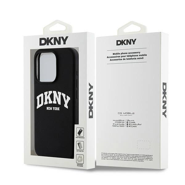 DKNY Liquid Silicone White Printed Logo MagSafe Case for iPhone 13 Pro / 13 - Black_7