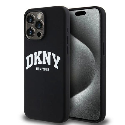 Etui DKNY Liquid Silicone White Printed Logo MagSafe na iPhone 13 Pro Max - czarne_0