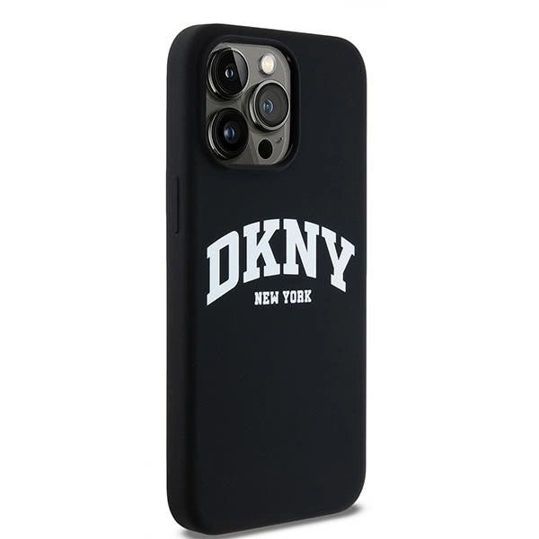 Etui DKNY Liquid Silicone White Printed Logo MagSafe na iPhone 13 Pro Max - czarne_3