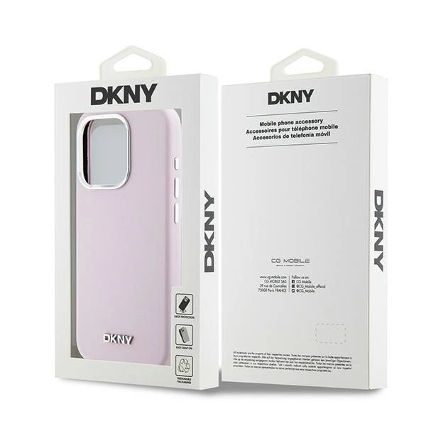 DKNY Liquid Silicone Small Metal Logo MagSafe case for iPhone 14 Pro - pink_7
