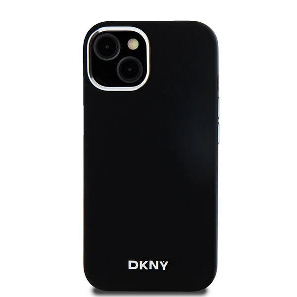DKNY Liquid Silicone Small Metal Logo MagSafe Case for iPhone 14/15/13 - Black_2