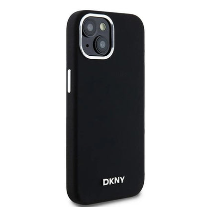 DKNY Liquid Silicone Small Metal Logo MagSafe Case for iPhone 14/15/13 - Black_3
