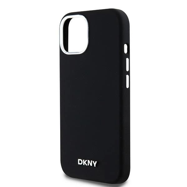 DKNY Liquid Silicone Small Metal Logo MagSafe Case for iPhone 14/15/13 - Black_5