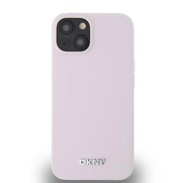 DKNY Liquid Silicone Small Metal Logo MagSafe Case for iPhone 14/15/13 - Pink_2