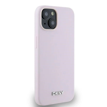 DKNY Liquid Silicone Small Metal Logo MagSafe Case for iPhone 14/15/13 - Pink_3