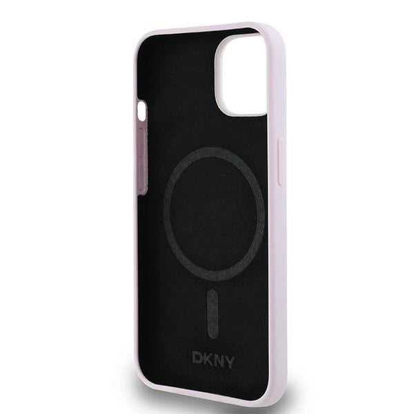 DKNY Liquid Silicone Small Metal Logo MagSafe Case for iPhone 14/15/13 - Pink_6