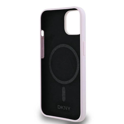 DKNY Liquid Silicone Small Metal Logo MagSafe Case for iPhone 14/15/13 - Pink_6