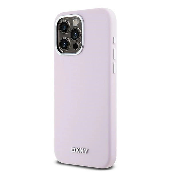 Etui DKNY Liquid Silicone Small Metal Logo MagSafe na iPhone 14 Pro Max - różowe_1