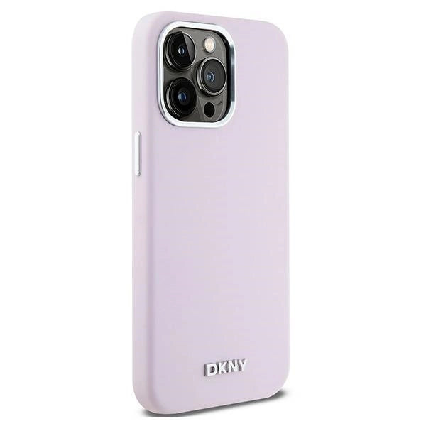 Etui DKNY Liquid Silicone Small Metal Logo MagSafe na iPhone 14 Pro Max - różowe_3