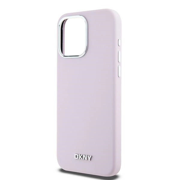Etui DKNY Liquid Silicone Small Metal Logo MagSafe na iPhone 14 Pro Max - różowe_5