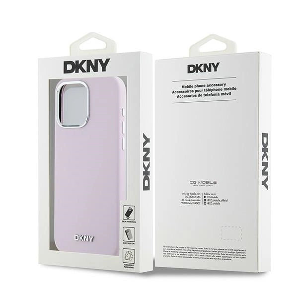 Etui DKNY Liquid Silicone Small Metal Logo MagSafe na iPhone 14 Pro Max - różowe_7