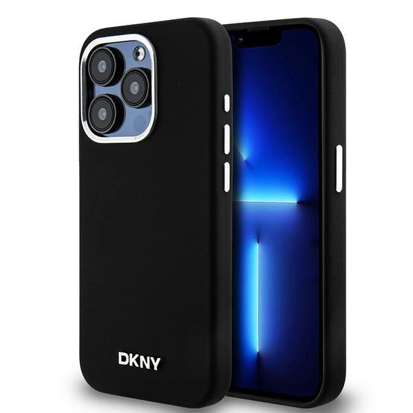 Etui DKNY Liquid Silicone Small Metal Logo MagSafe na iPhone 15 Pro - czarne_0