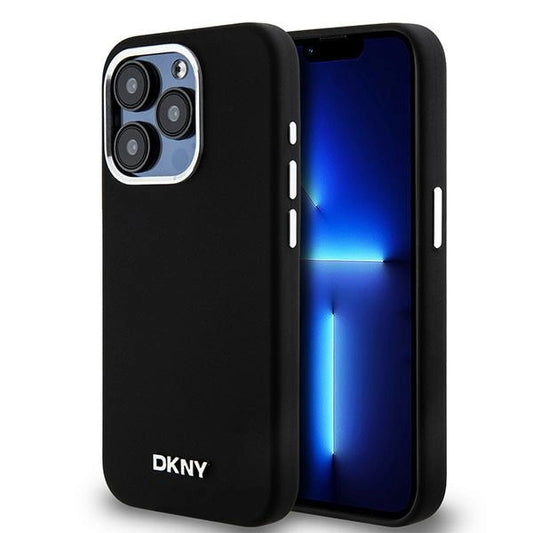 Etui DKNY Liquid Silicone Small Metal Logo MagSafe na iPhone 15 Pro - czarne_0