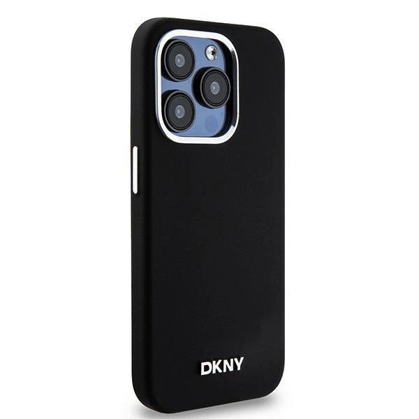 Etui DKNY Liquid Silicone Small Metal Logo MagSafe na iPhone 15 Pro - czarne_3