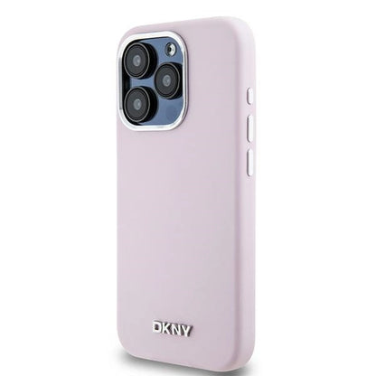 DKNY Liquid Silicone Small Metal Logo MagSafe case for iPhone 15 Pro - pink_1