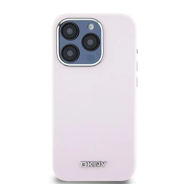DKNY Liquid Silicone Small Metal Logo MagSafe case for iPhone 15 Pro - pink_2