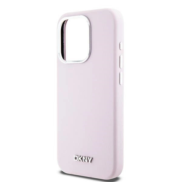 DKNY Liquid Silicone Small Metal Logo MagSafe case for iPhone 15 Pro - pink_5