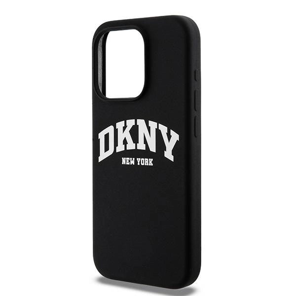 DKNY Liquid Silicone White Printed Logo MagSafe iPhone 15 Pro Case - Black_5