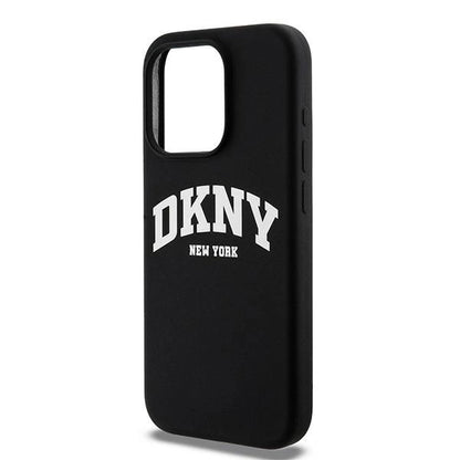 DKNY Liquid Silicone White Printed Logo MagSafe iPhone 15 Pro Case - Black_5