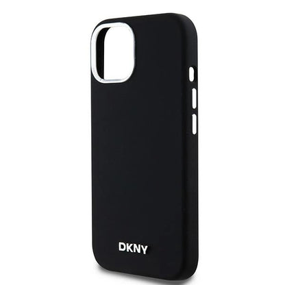 DKNY Liquid Silicone Small Metal Logo MagSafe Case for iPhone 15 Plus / 14 Plus - Black_5