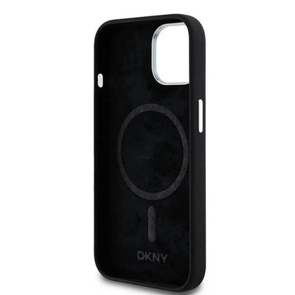 DKNY Liquid Silicone Small Metal Logo MagSafe Case for iPhone 15 Plus / 14 Plus - Black_6