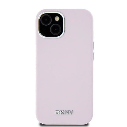 DKNY Liquid Silicone Small Metal Logo MagSafe Case for iPhone 15 Plus / 14 Plus - Pink_2