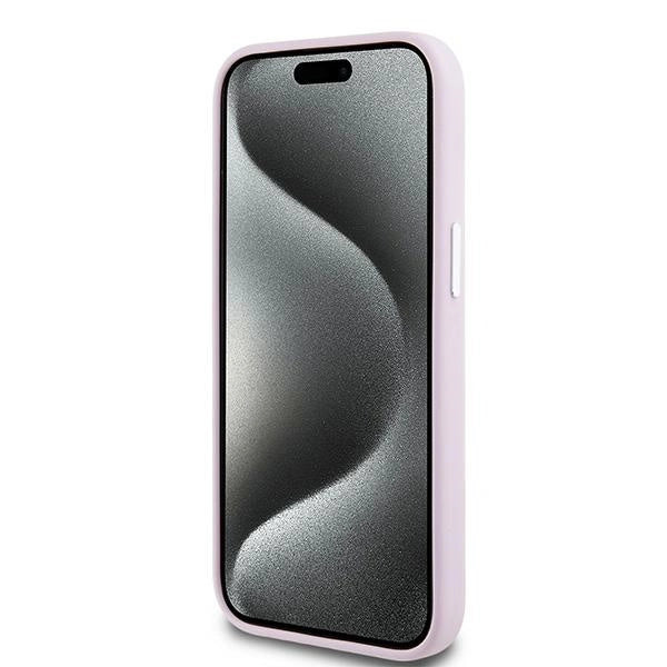DKNY Liquid Silicone Small Metal Logo MagSafe Case for iPhone 15 Plus / 14 Plus - Pink_4