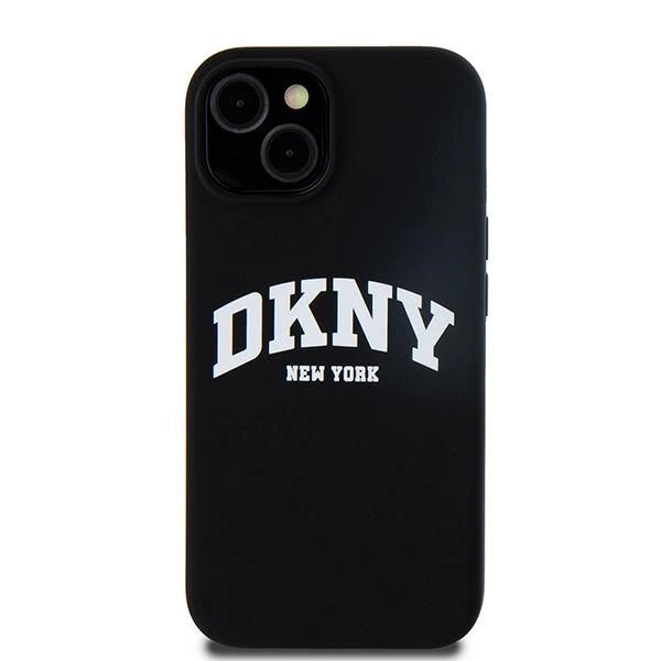Etui DKNY Liquid Silicone White Printed Logo MagSafe na iPhone 15 Plus / 14 Plus - czarne_2