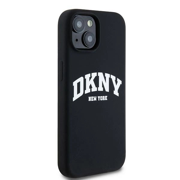 Etui DKNY Liquid Silicone White Printed Logo MagSafe na iPhone 15 Plus / 14 Plus - czarne_3