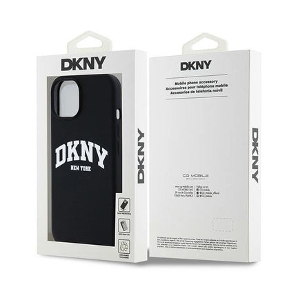 Etui DKNY Liquid Silicone White Printed Logo MagSafe na iPhone 15 Plus / 14 Plus - czarne_7