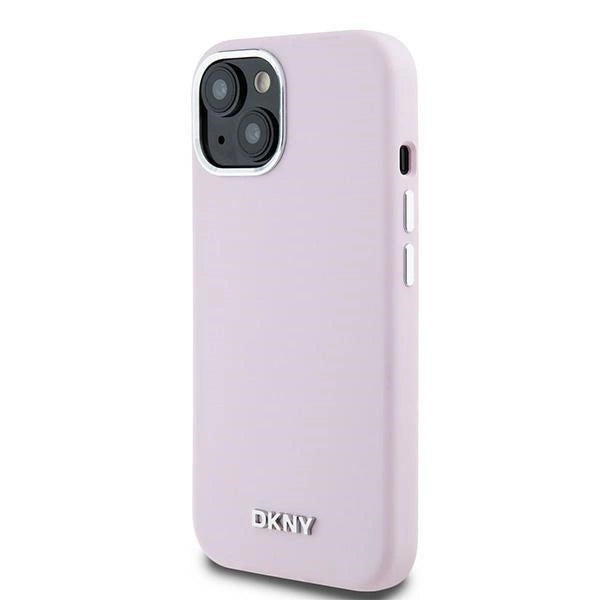 Etui DKNY Liquid Silicone Small Metal Logo MagSafe na iPhone 15 / 14 / 13 - różowe_1