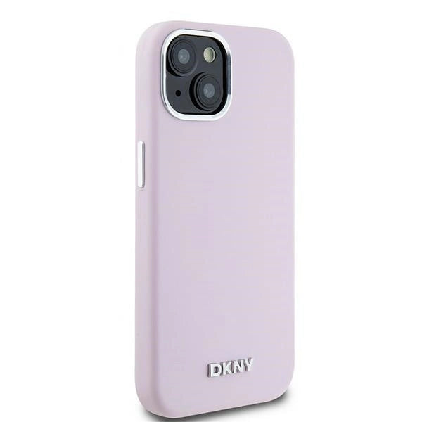 Etui DKNY Liquid Silicone Small Metal Logo MagSafe na iPhone 15 / 14 / 13 - różowe_3