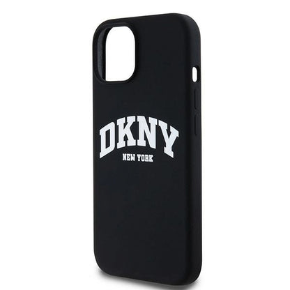 Etui DKNY Liquid Silicone White Printed Logo MagSafe na iPhone 15 / 14 / 13 - czarne_5