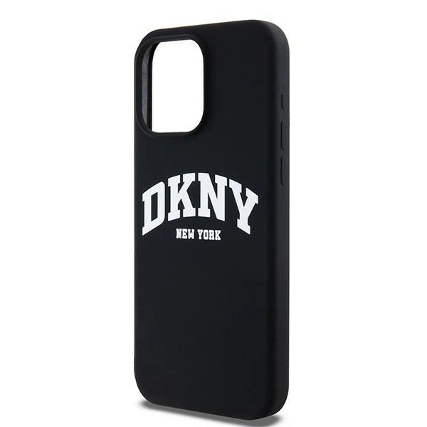 DKNY Liquid Silicone White Printed Logo MagSafe case for iPhone 15 Pro Max - black_5
