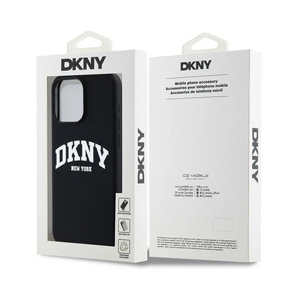DKNY Liquid Silicone White Printed Logo MagSafe case for iPhone 15 Pro Max - black_7